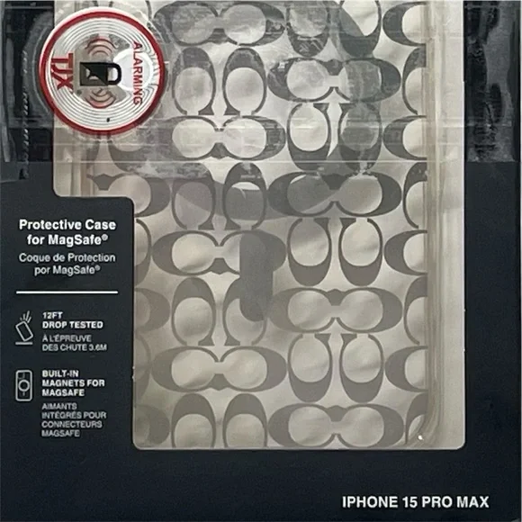 Coach Signature C Protective Case for Magsafe For iPhone 15 Pro Max Clear NIB - Picture 5 of 7